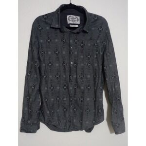 San Francisco Work Shirt Co Mens Large Slim Fit Gray Southwestern Button Down